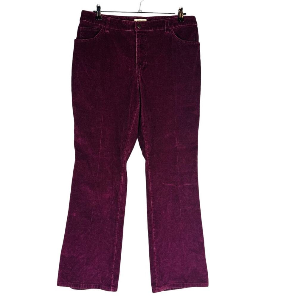 St.John's‎ Bay Womans 14 Corduroy Pants Bootcut Maroon Pockets High Rise
